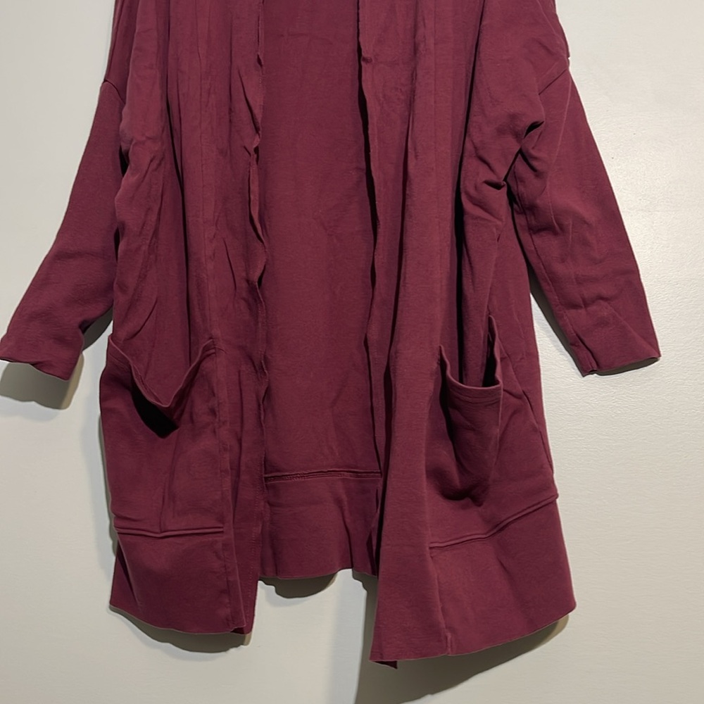 Pact Airplane Organic Cotton Open Front Cardigan Women’s M/L Oversized Pockets - Picture 4 of 8